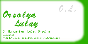 orsolya lulay business card